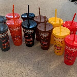 Mifoci 12 Pack Firefighter Plastic Tumbler Set with Lids and Straws 24oz. NIB